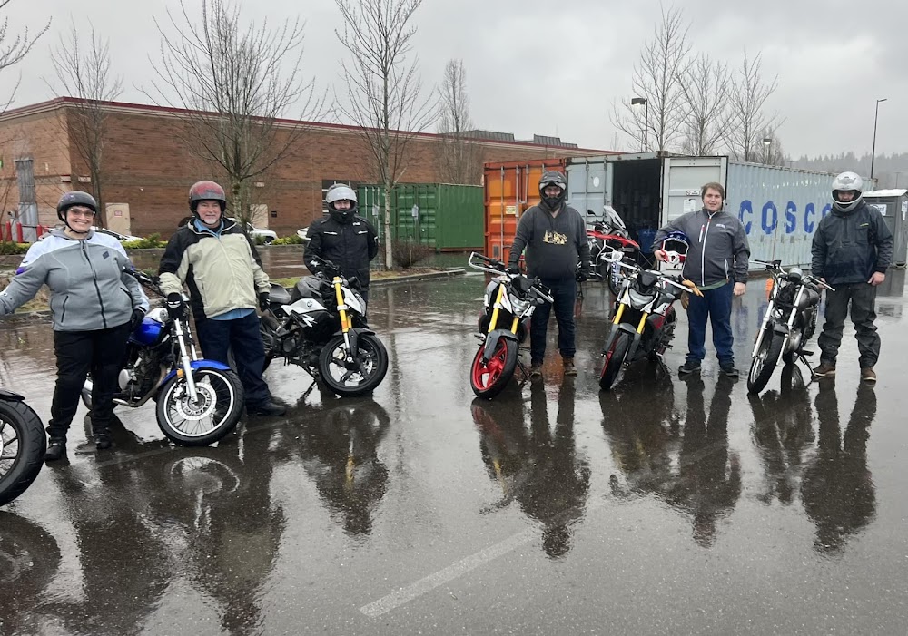 WMST riders training in wet Puget Sound weather